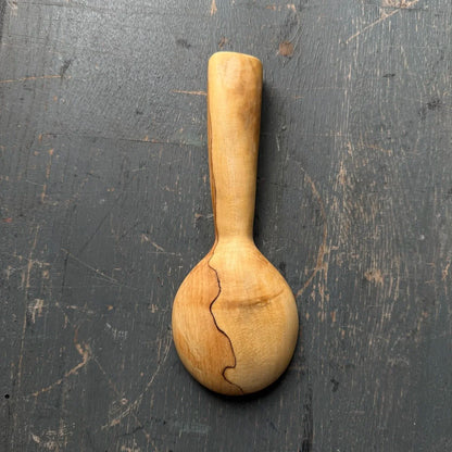 Hand Carved Spalted Beech Scoop Spoon