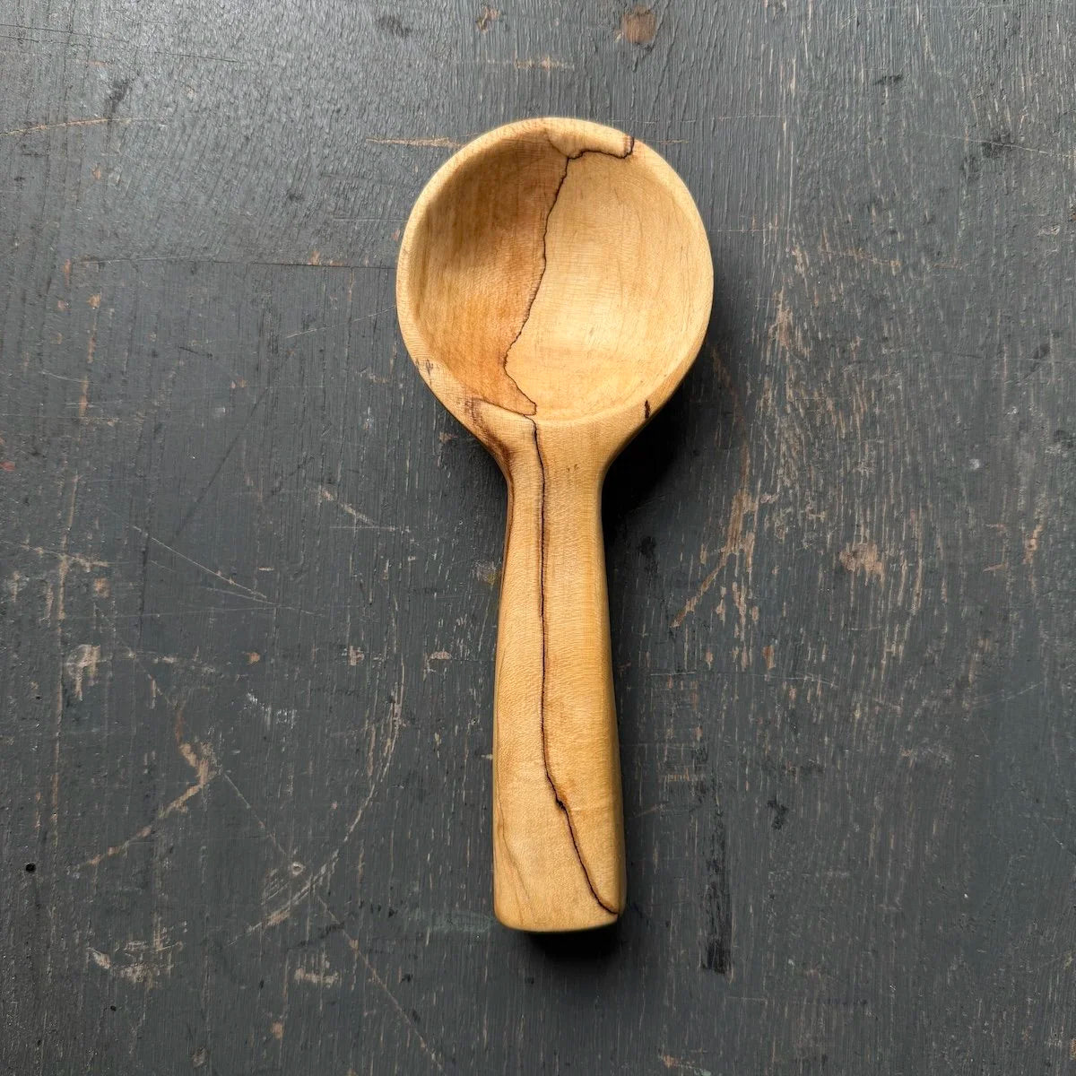 Hand Carved Spalted Beech Scoop Spoon