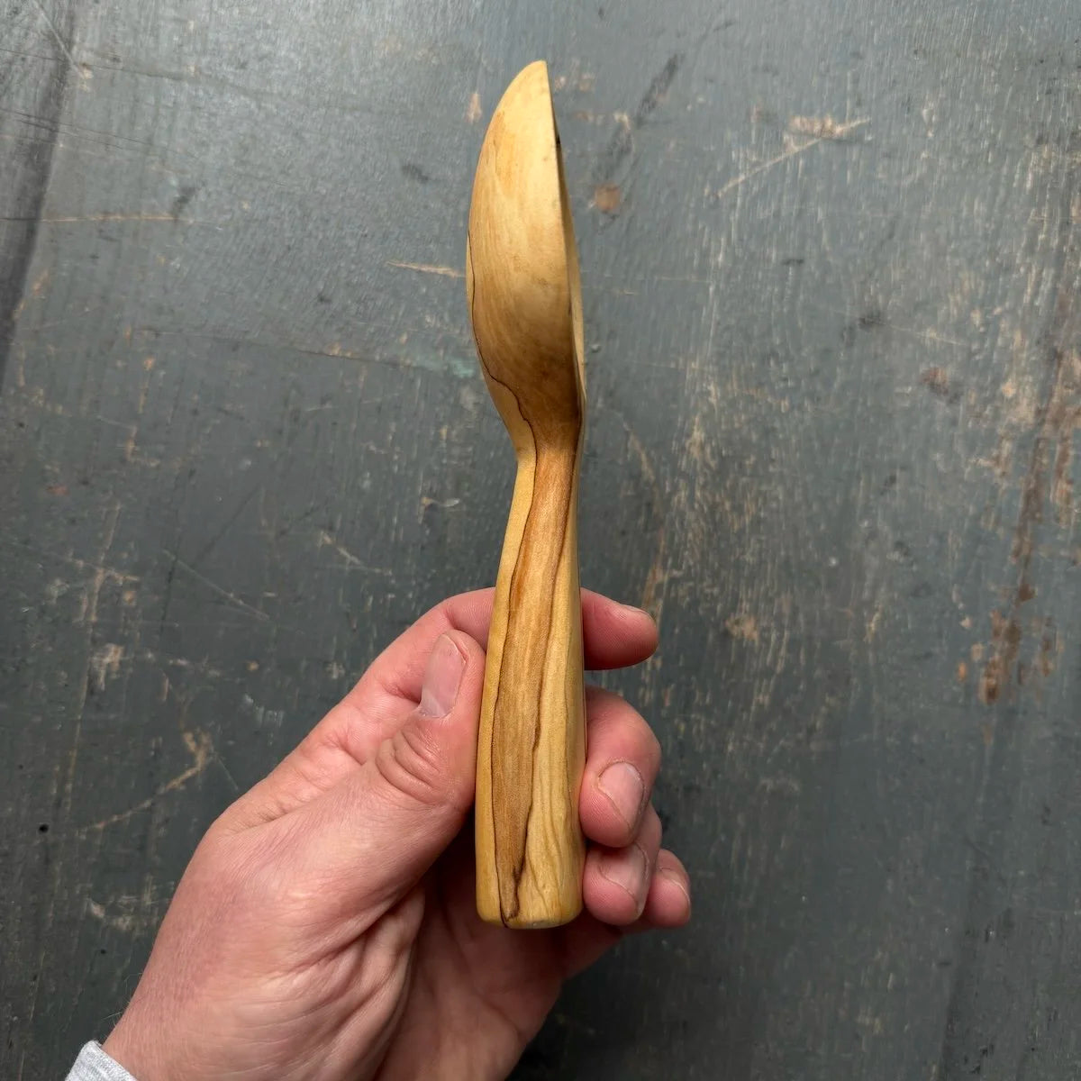 Hand Carved Spalted Beech Scoop Spoon