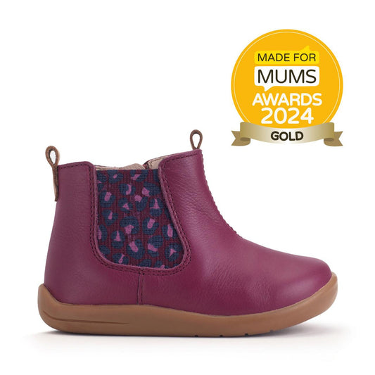 StartRite AVENUE Leather Zip-Up Boots (Red Plum)