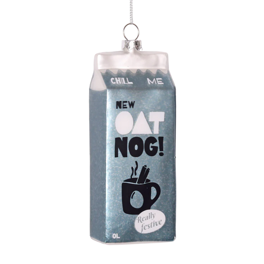 Glass Decoration Oat Milk 13cm