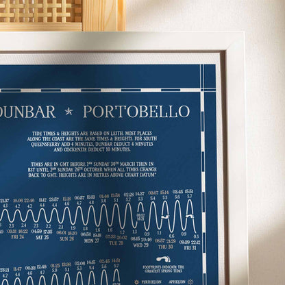 COLLECTION ONLY! 2025 Tide Chart Edinburgh and Lothians Blue