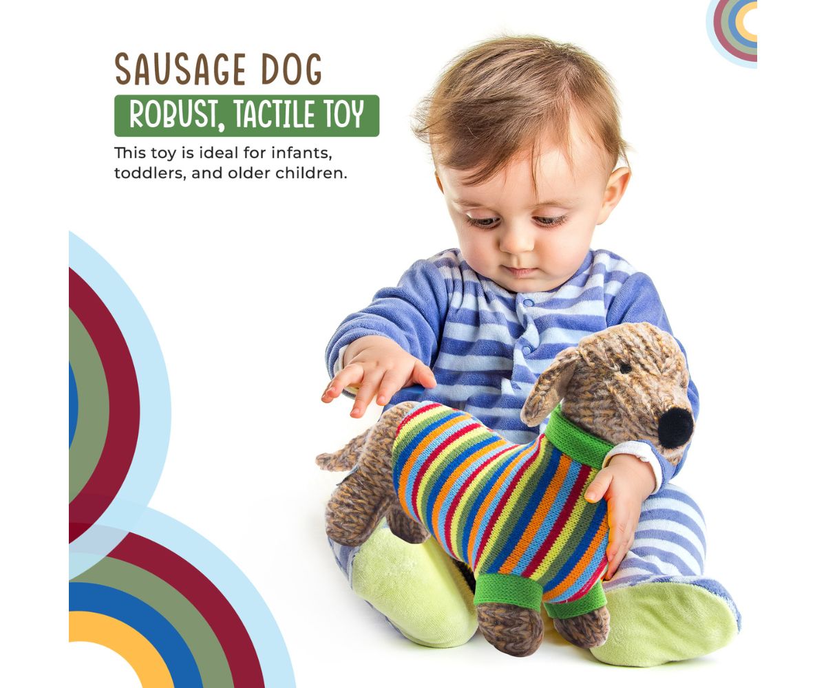 Knitted Sausage Dog Soft Toy (0+)