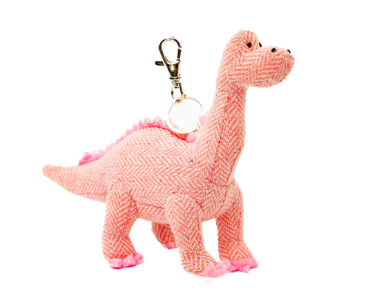 Tweed Pink Diplodocus Bag Charm