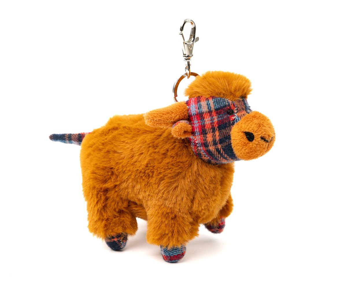 Tartan Highland Cow Bag Charm