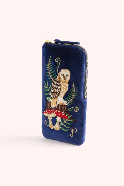 Powder Woodland Owl Glasses Pouch