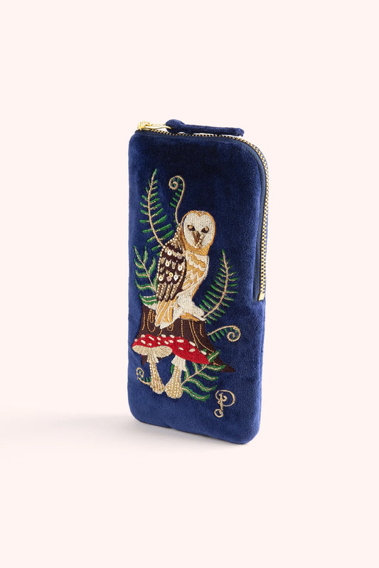 Powder Woodland Owl Glasses Pouch