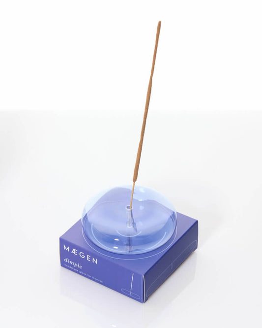 Maegen Dimple Glass Incense Holder (Blue)