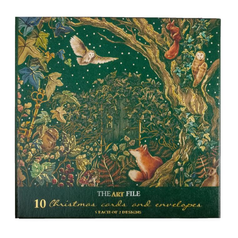 Christmas Card 10pk - Secret Garden