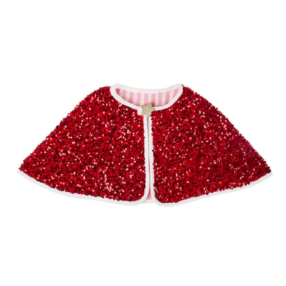 Jolly Santa Sequin Velvet Cape (3-10 Years)
