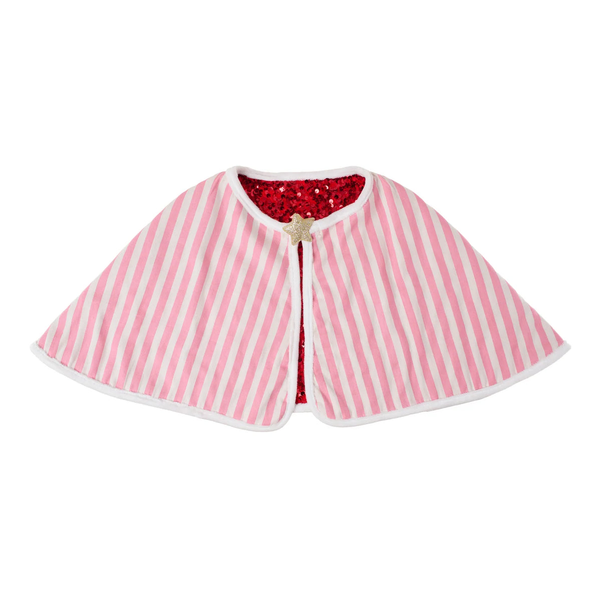 Jolly Santa Sequin Velvet Cape (3-10 Years)