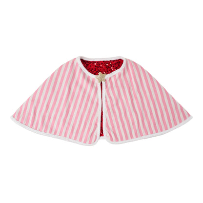 Jolly Santa Sequin Velvet Cape (3-10 Years)
