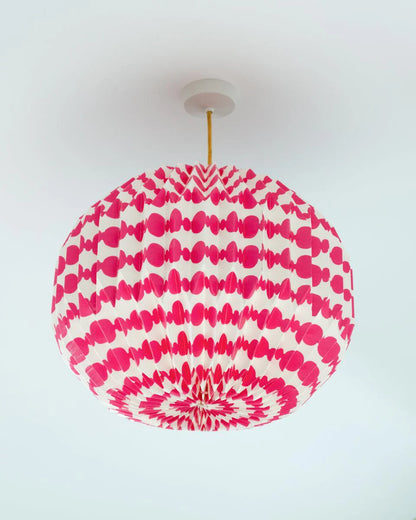 Origami Lampshade Globe Pink Beads