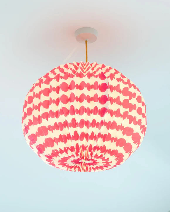 Origami Lampshade Globe Pink Beads
