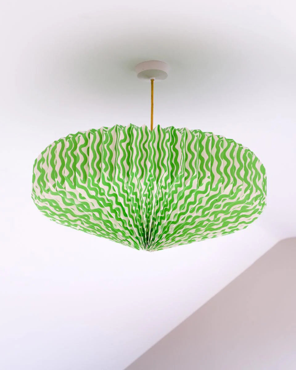 Origami Lampshade Saucer Green Ganges