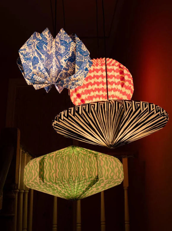 Origami Lampshade Globe Pink Beads