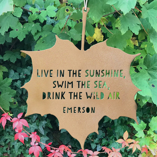 Leaf Quote Decoration - Live In The Sunshine (Gold)