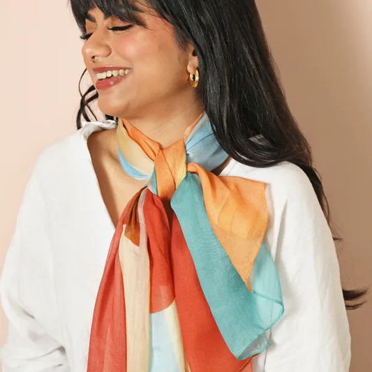 Lisa Angel Abstract Colour Block Lightweight Scarf | Women's Scarf
