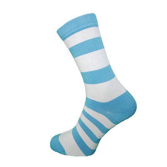7-11 Bamboo Socks Blue/Grey Stripe