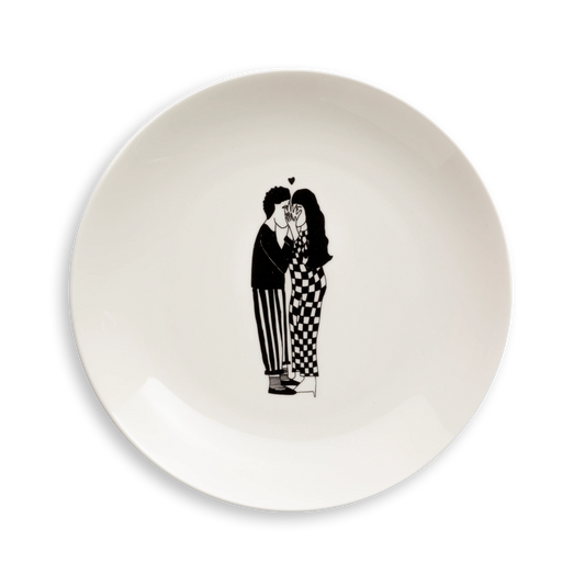 Helen B Porcelain Plate Naked Secret Kissers | helen b ceramics