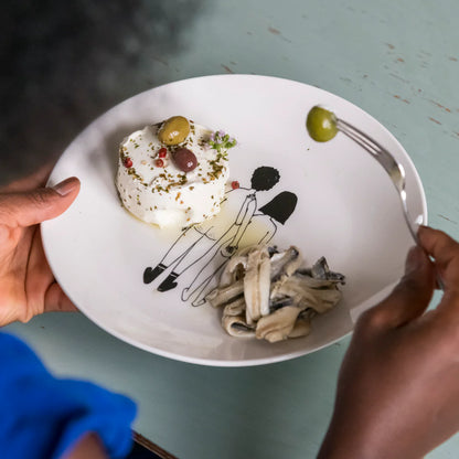 Helen B Porcelain Plate Naked Couple Back | Helen B Ceramics