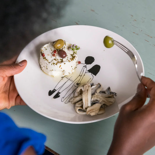 Helen B Porcelain Plate Naked Couple Back | Helen B Ceramics