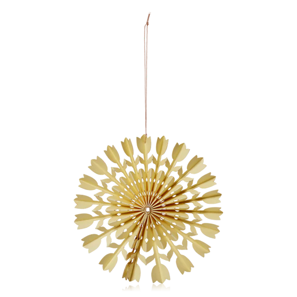 Hanging Tulip Rosette 12cm Butter Yellow