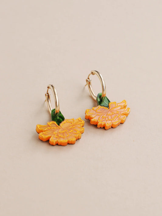 Wolf & Moon Calendula Hoop Earrings