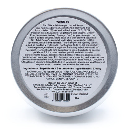 Wild Hare Solid Shampoo Tin Hairy Coconut