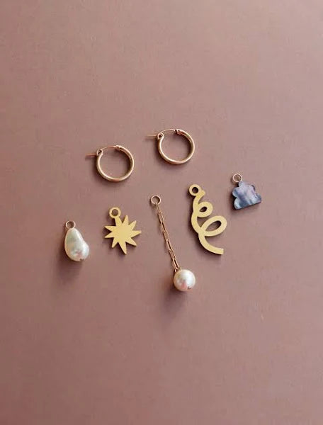 Wolf & Moon Confetti Charm Hoop Earrings