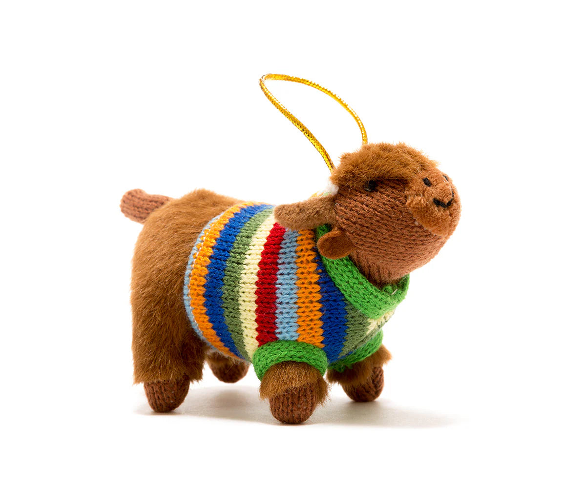 Highland Cow In Jumper Hanging Decoration