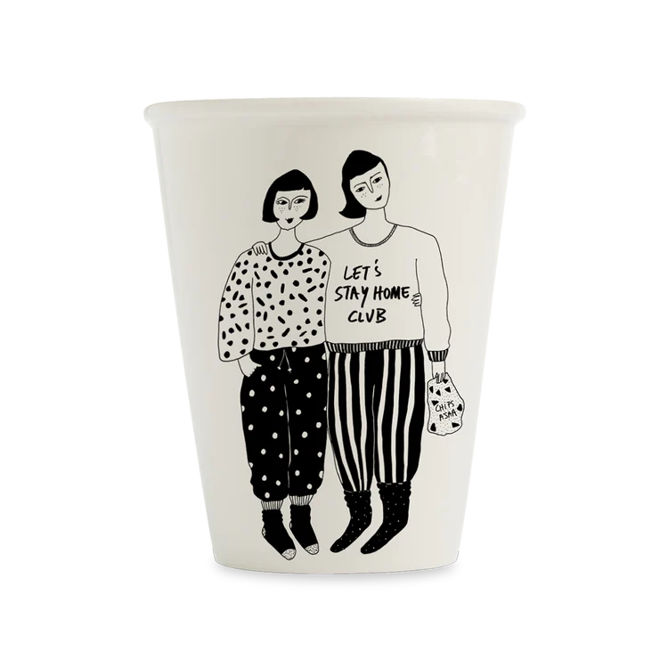Helen B Porcelain Cup Stay Home Club | Helen B Ceramics