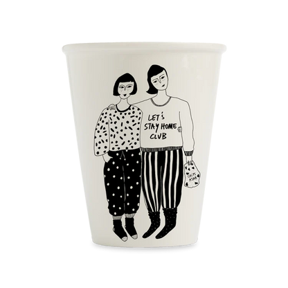 Helen B Porcelain Cup Stay Home Club | Helen B Ceramics