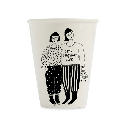 Helen B Porcelain Cup Stay Home Club | Helen B Ceramics