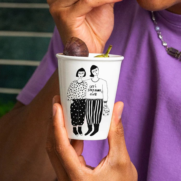 Helen B Porcelain Cup Stay Home Club | Helen B Ceramics