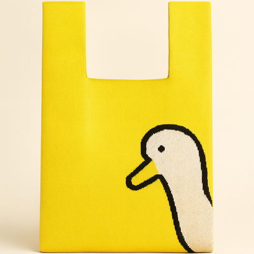 Recycled Knit Bag Yellow Duck (Medium)