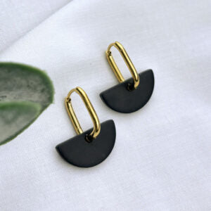 Everyday Elegance Hoop Earrings Black