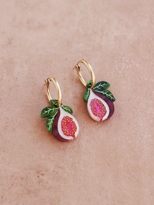 Wolf & Moon Fig Hoop Earrings