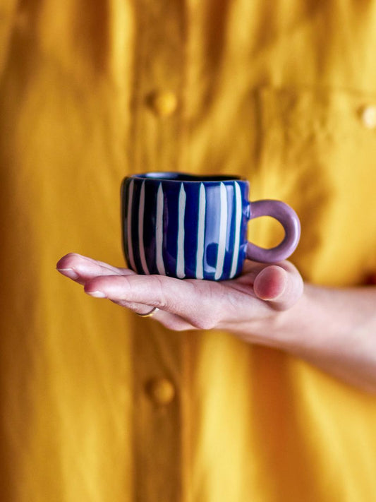 Nini Stoneware Cup Stripes On Navy
