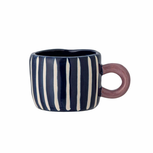 Nini Stoneware Cup Stripes On Navy