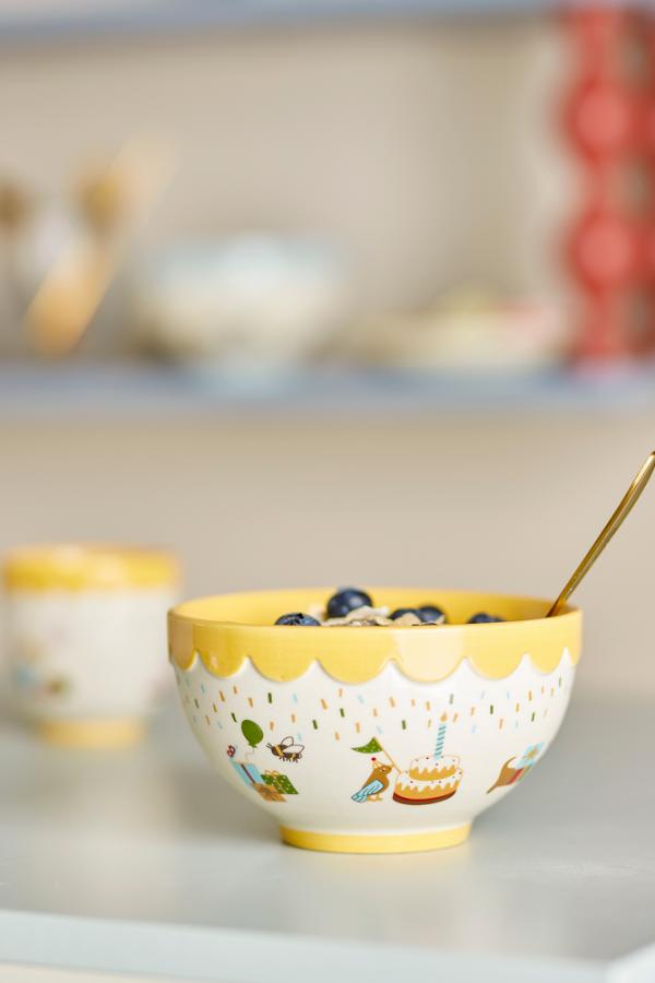 Celebrate Stoneware Bowl (Yellow)