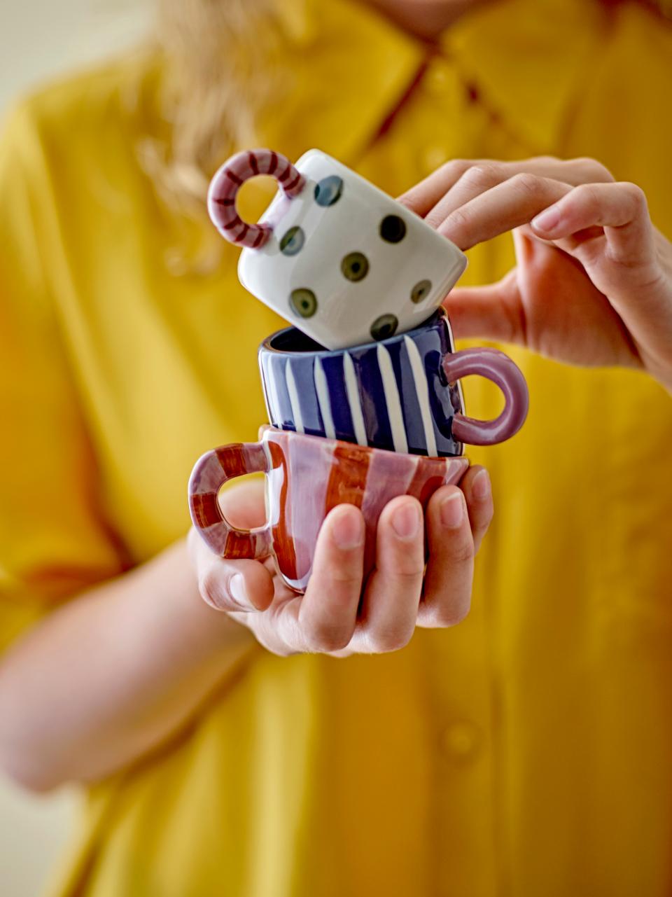 Nini Stoneware Cup Stripes On Navy