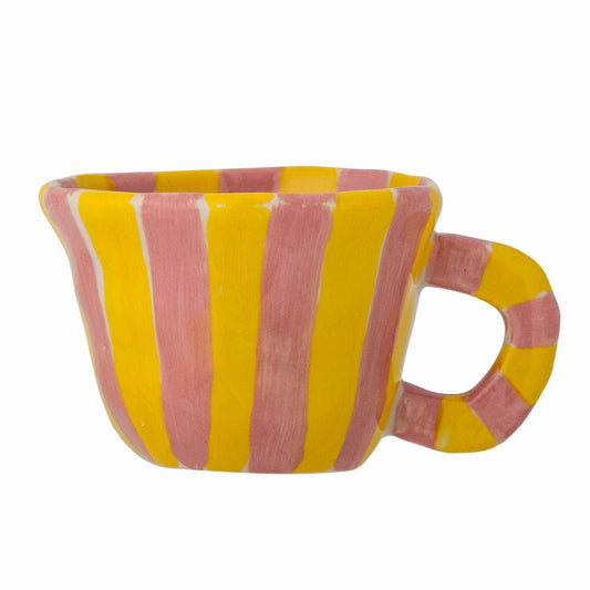 Nini Stoneware Cup Pink/Yellow Stripes