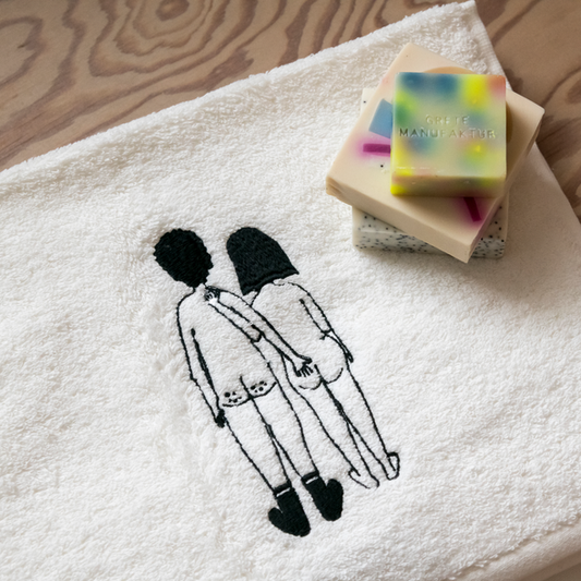 Guest Towel Naked Couple Back