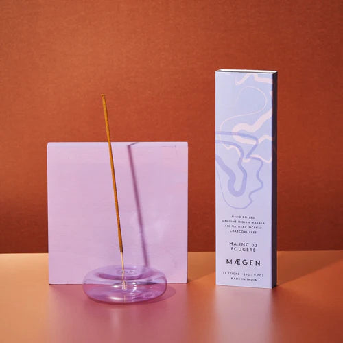 Maegen Dimple Glass Incense Holder (Lavender)
