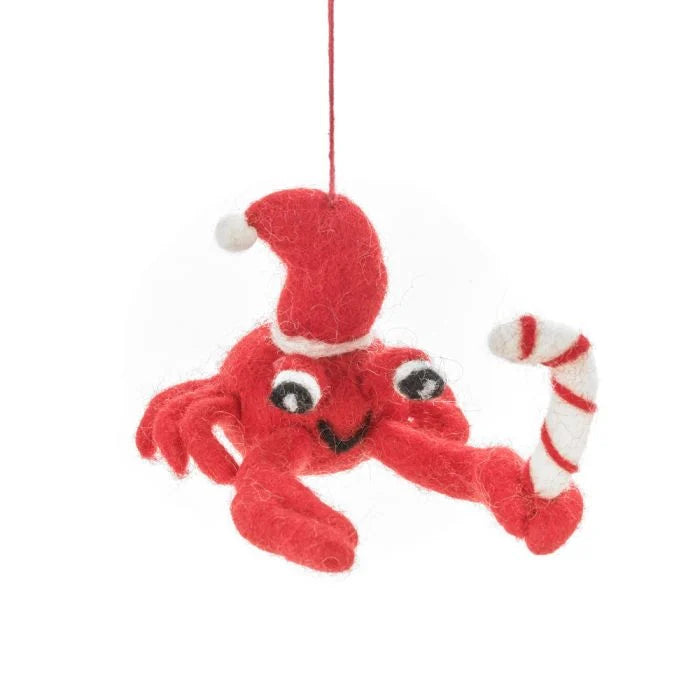 Christmas Felt Hanging Decoration Crab
