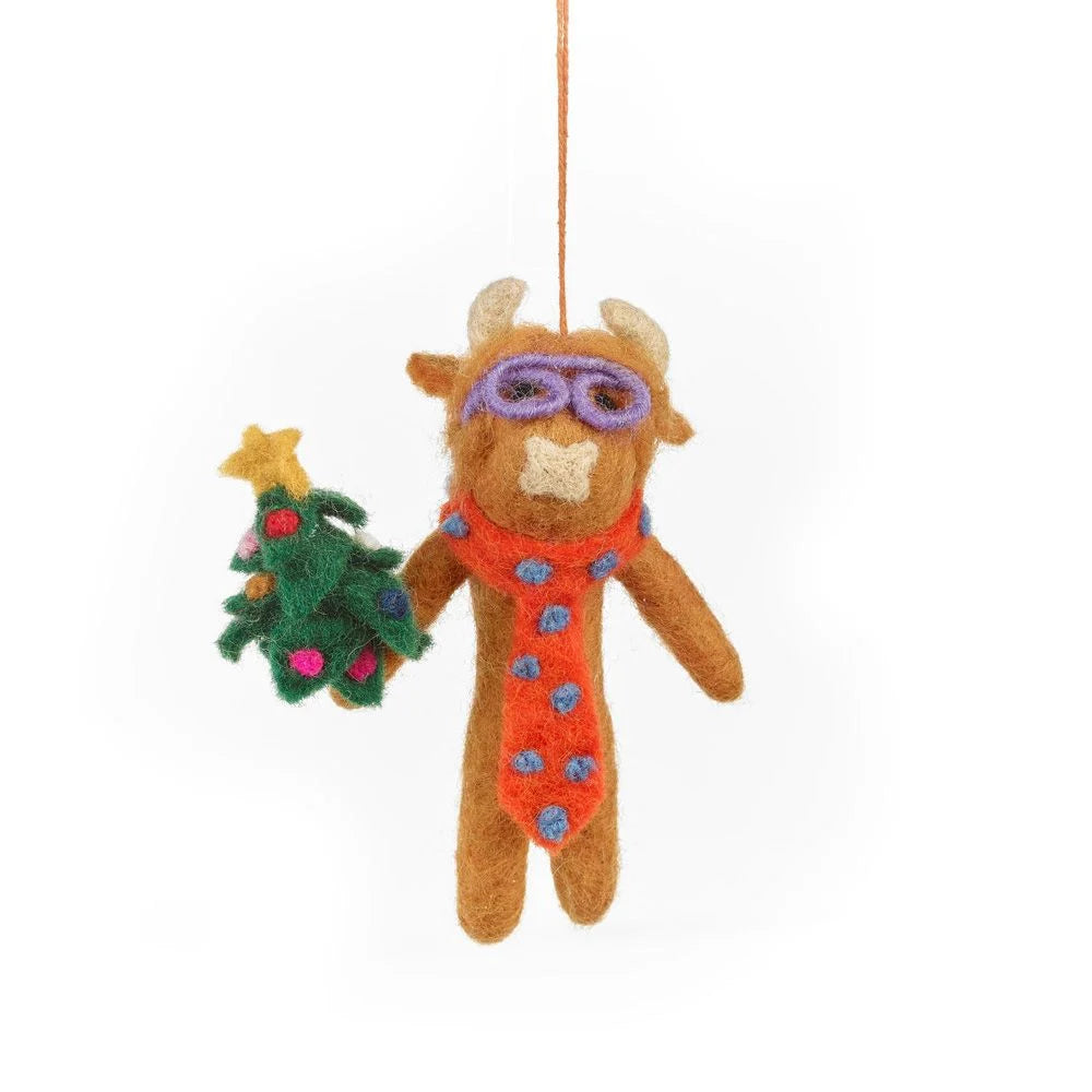 Christmas Felt Hanging Decoration Curtis Cow