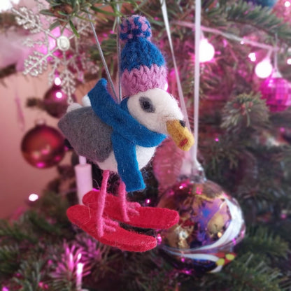 Christmas Felt Hanging Decoration Ski-Gull