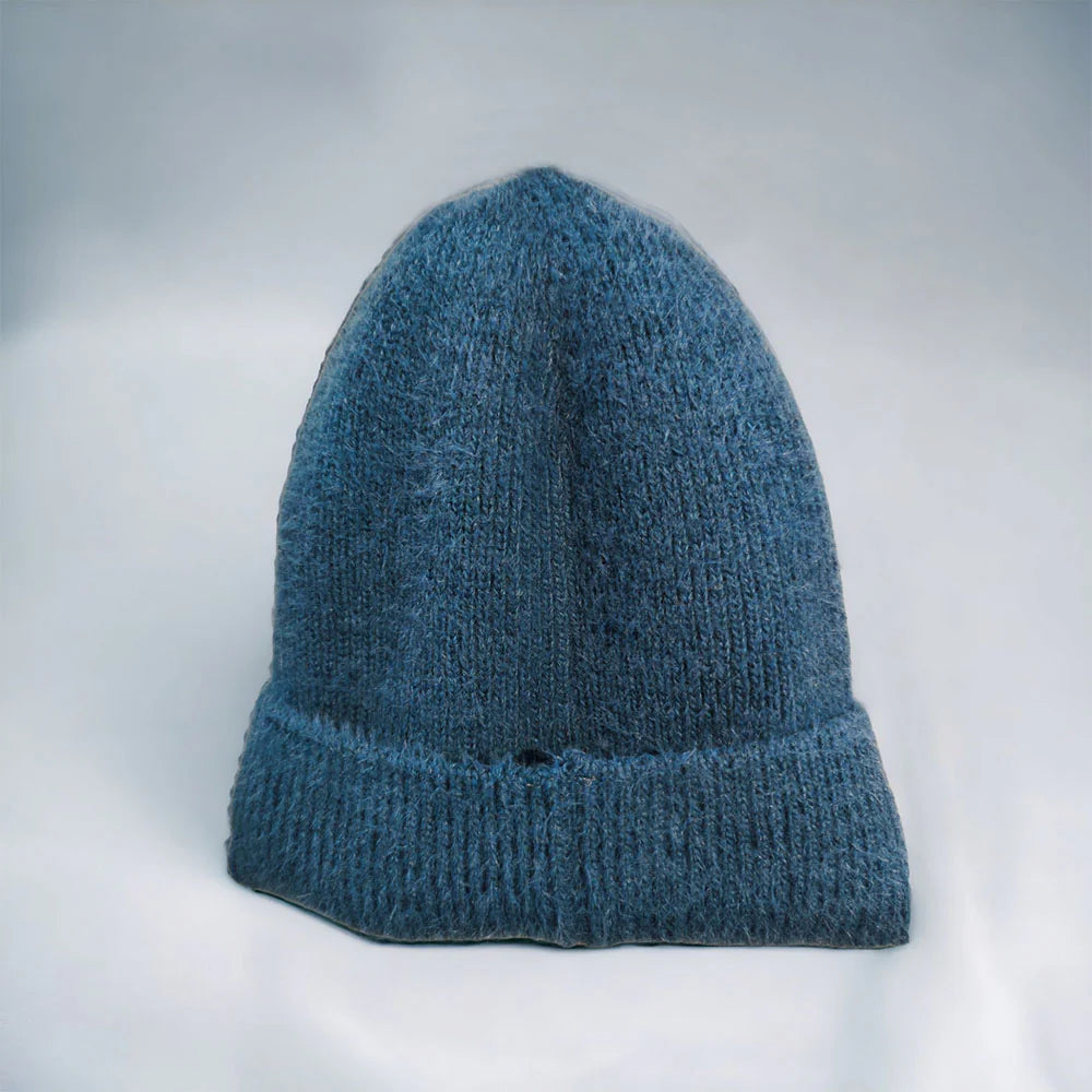 Fleece Lined Wool Hat Blue