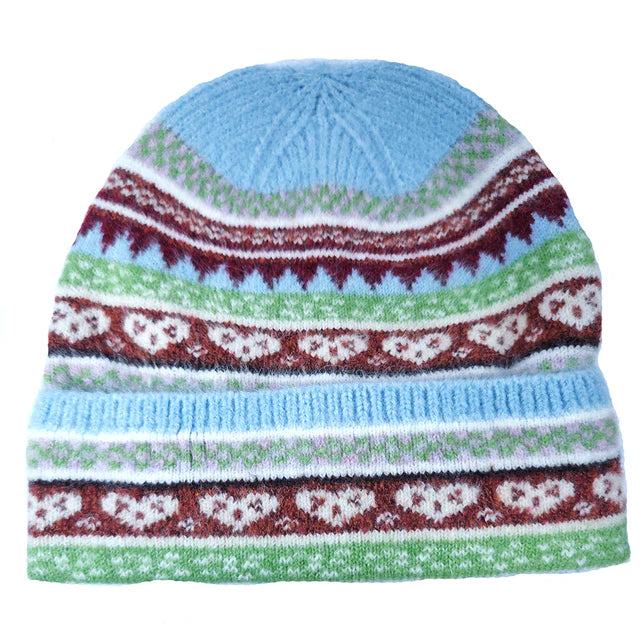 Nordic Heart Hat (Pale Blue Top)
